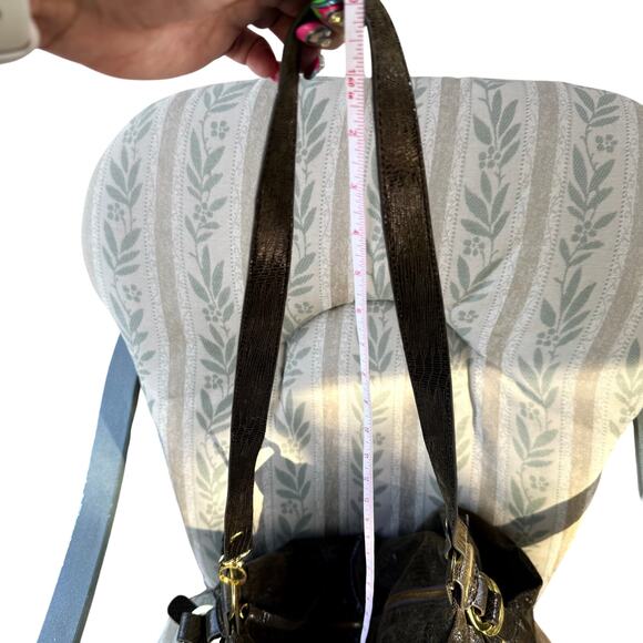 Gorgeous Helena de Natalio Embossed Snake Leather Hobo Bag - Picture 9 of 14